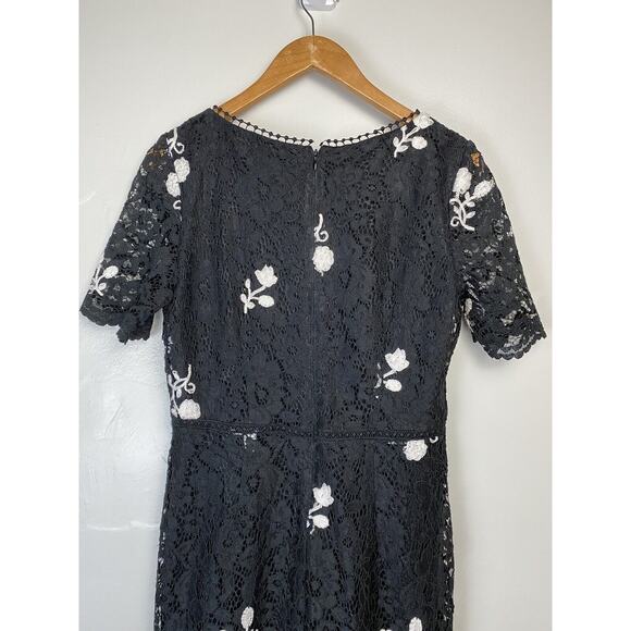 Black Lace Whimsigoth Witchy Goth Dark Romantic Fairy Grunge Sheer Size 10 - Picture 6 of 9